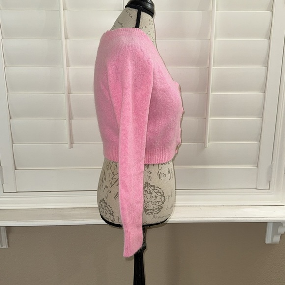 White + Warren Cashmere Featherweight Button Cardigan Pink - Picture 2 of 10